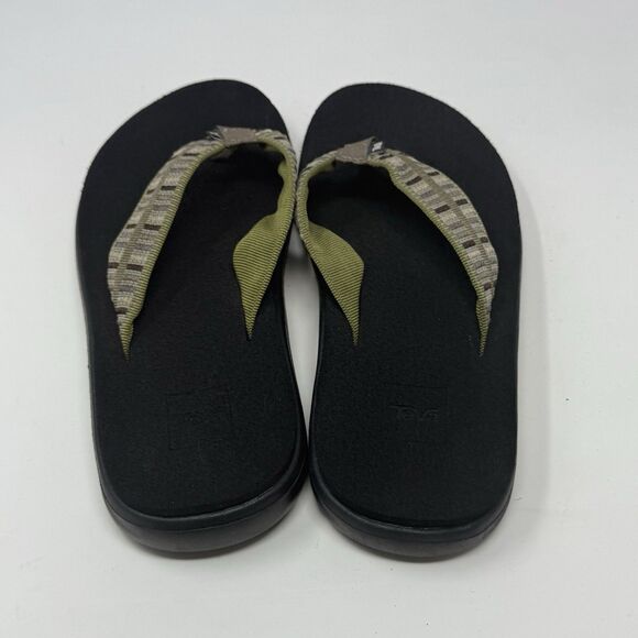 Teva Voya Flip Flops Mens 7 Olive Green Brown Comfort Cushioned Sandals - Picture 9 of 15